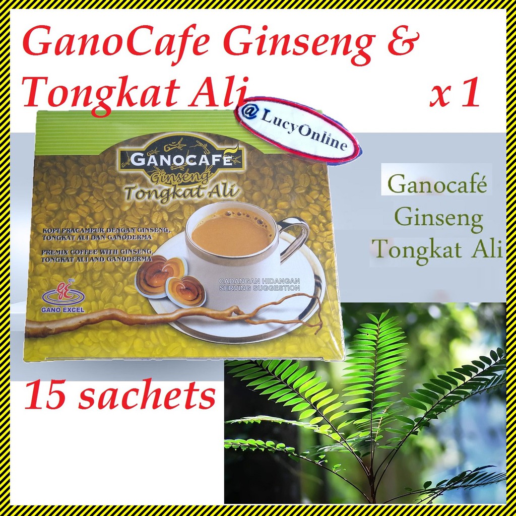 GANO EXCEL GANOCAFE Ginseng Tongkat Ali & Ganoderma (15 Sachets/Box) 3 in 1 Ready Stock Kopi Khasiat