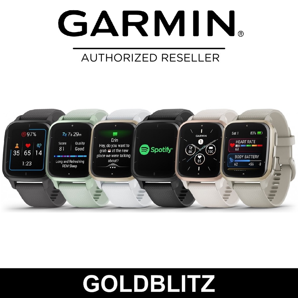 Garmin Venu® Sq 2 / Venu® Sq 2 Music Edition Multisport AMOLED GPS Fitness Tracker Smart Watch PulseOximeter SpO2