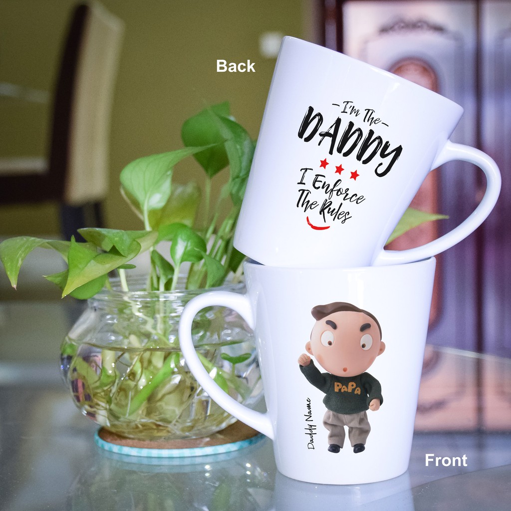 Personalise Clay Doll Family Latte Mug - DADDY | Hadiah untuk bapa |