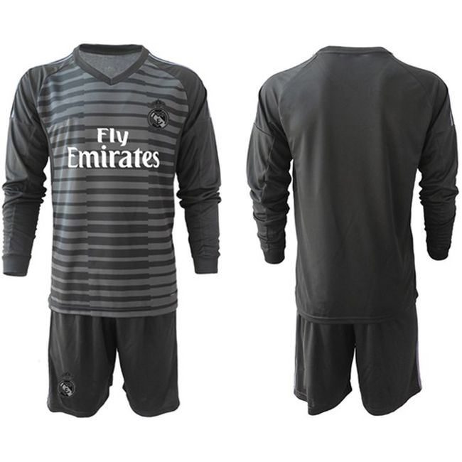 real madrid black long sleeve jersey