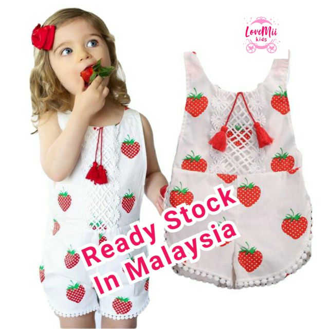 strawberry romper womens