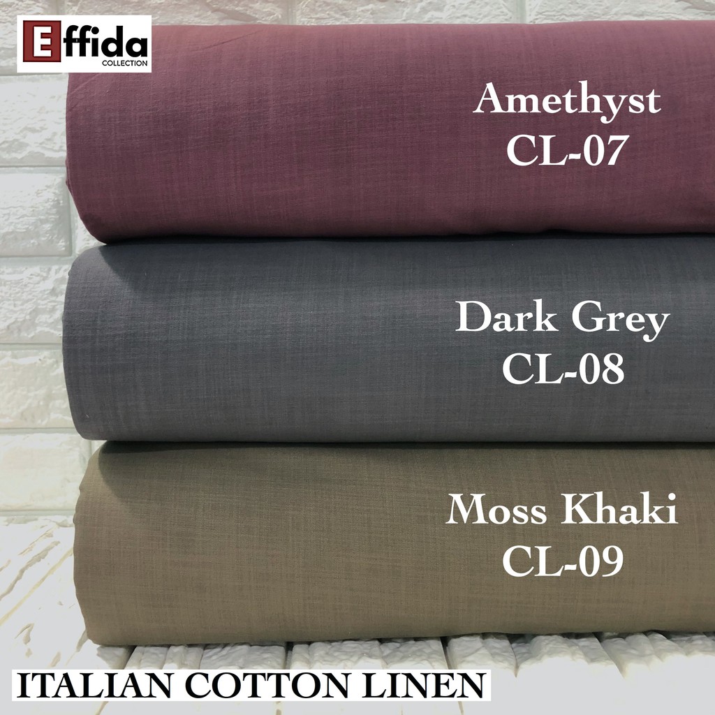 Kain Pasang Premium Italian Cotton Linen By Meter Bidang 57 58 Shopee Malaysia