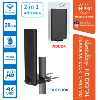<<NEW>>Unipro UNP-5008 28dbi 10 Meter Cable UHF HDTV DVB T2 Mytv brand Freeview Indoor/Outdoor Digital HD Antenna Aerial