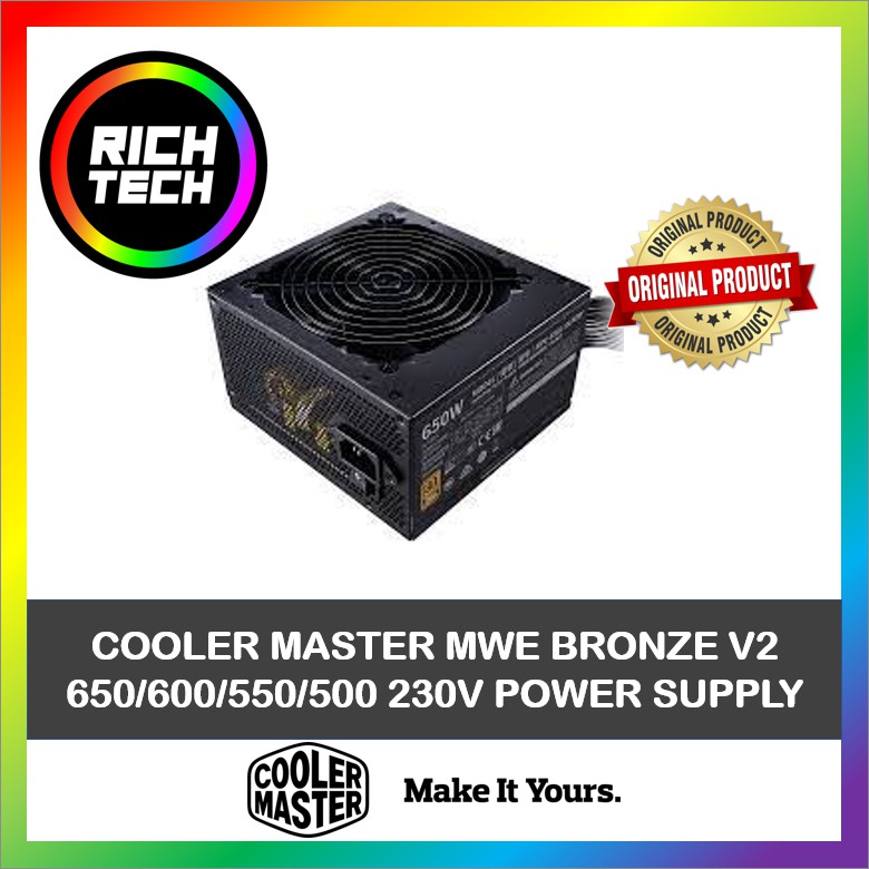 COOLER MASTER MWE BRONZE V2 650/600/550/500 230V POWER SUPPLY | Shopee ...