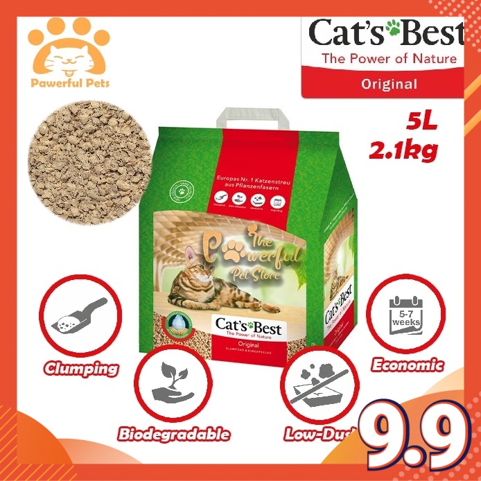 Cat's Best Oko Plus Original Cat Litter Natural Fibre Fiber Pine Wood