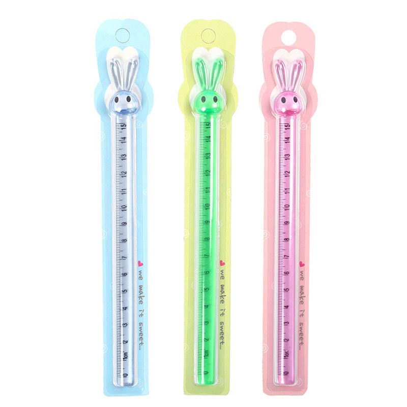 SS Cute Bunny Ruler Rabbit Ruler Transparent Ruler Acrylic Ruler 15cm ...