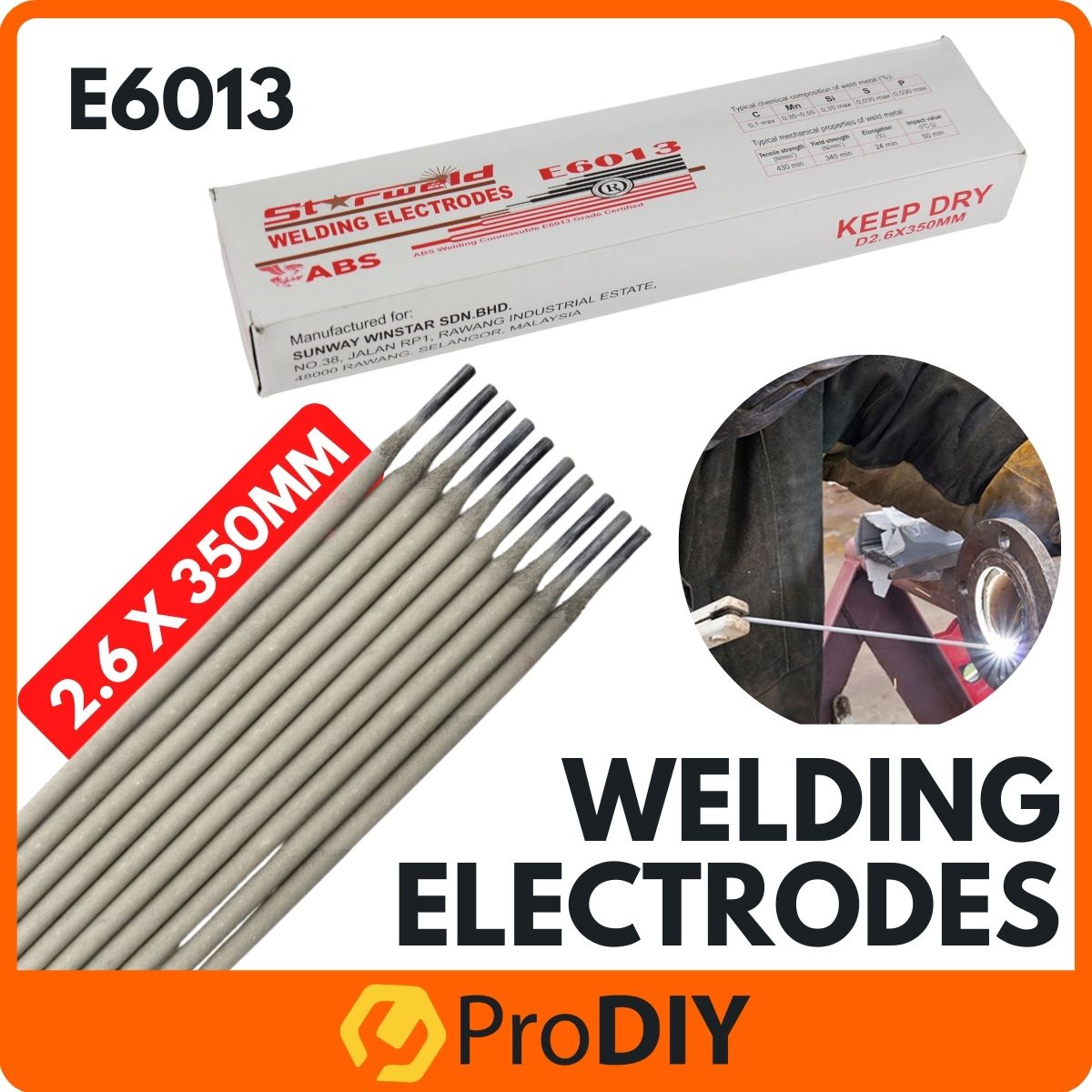 2.5mm x 5KG Starweld Welding Electrodes E6013 Kimpalan