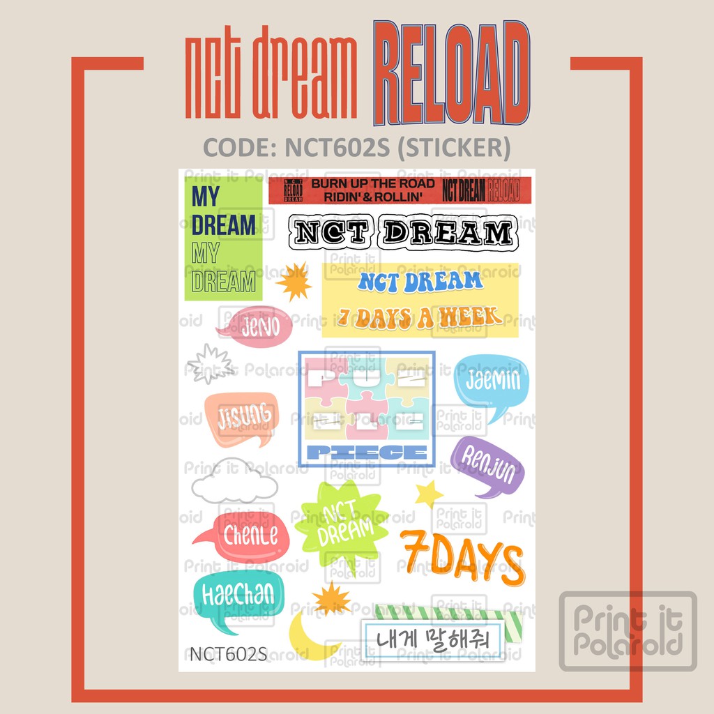 nct dream reload stickers hp laptop case book diy sticker kpop korean tumblr name kpop aesthetic shopee malaysia
