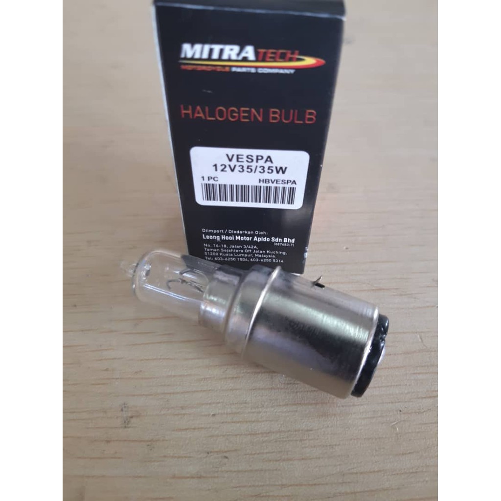 HALOGEN BULB FOR VESPA/COMEL (MITRATECH )  Shopee Malaysia