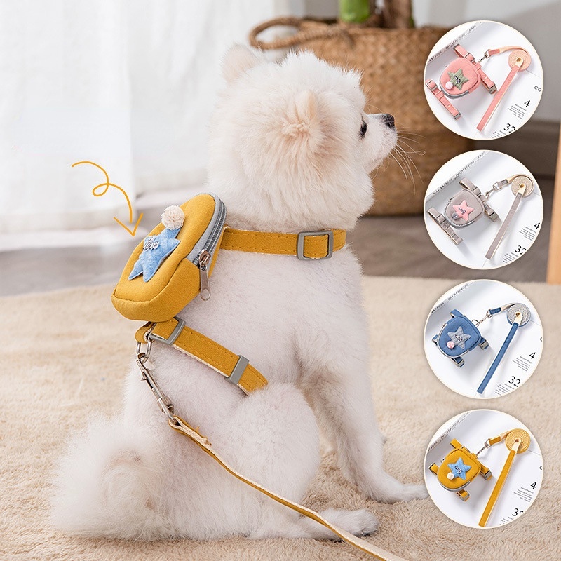 Pet Leash Cats Dog Backpack Chest Strap Supplies