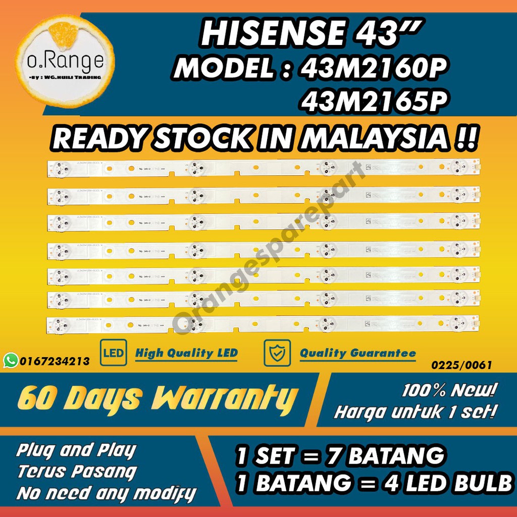 43M2160P / 43M2165P HISENSE 43" LED TV BACKLIGHT (LAMPU TV) HISENSE 43 INCH LED TV BACKLIGHT43M2160 43M2165