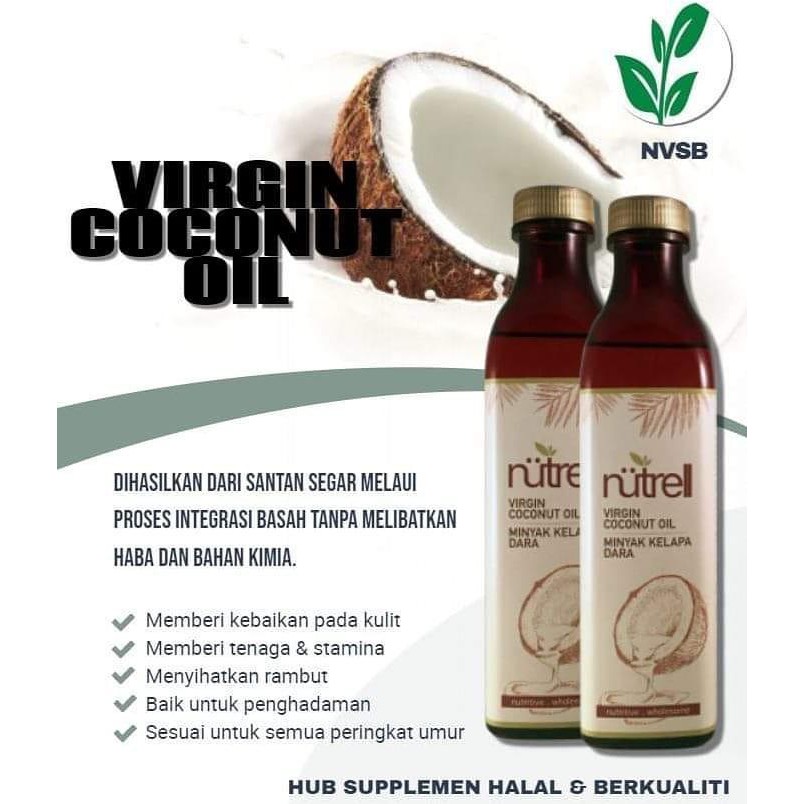 Minyak Kelapa Dara Vco Virgin Coconut Oil Produk Hasil Penyelidikan Utm Nutrell Malaysia