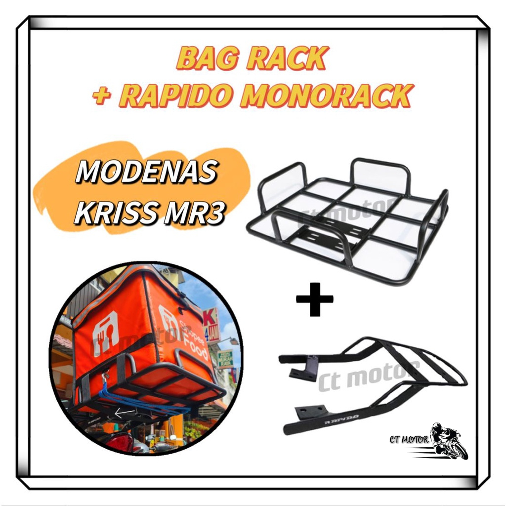 Ct Motor Modenas Kriss Mr Rapido Monorack Bag Delivery Besi Frame