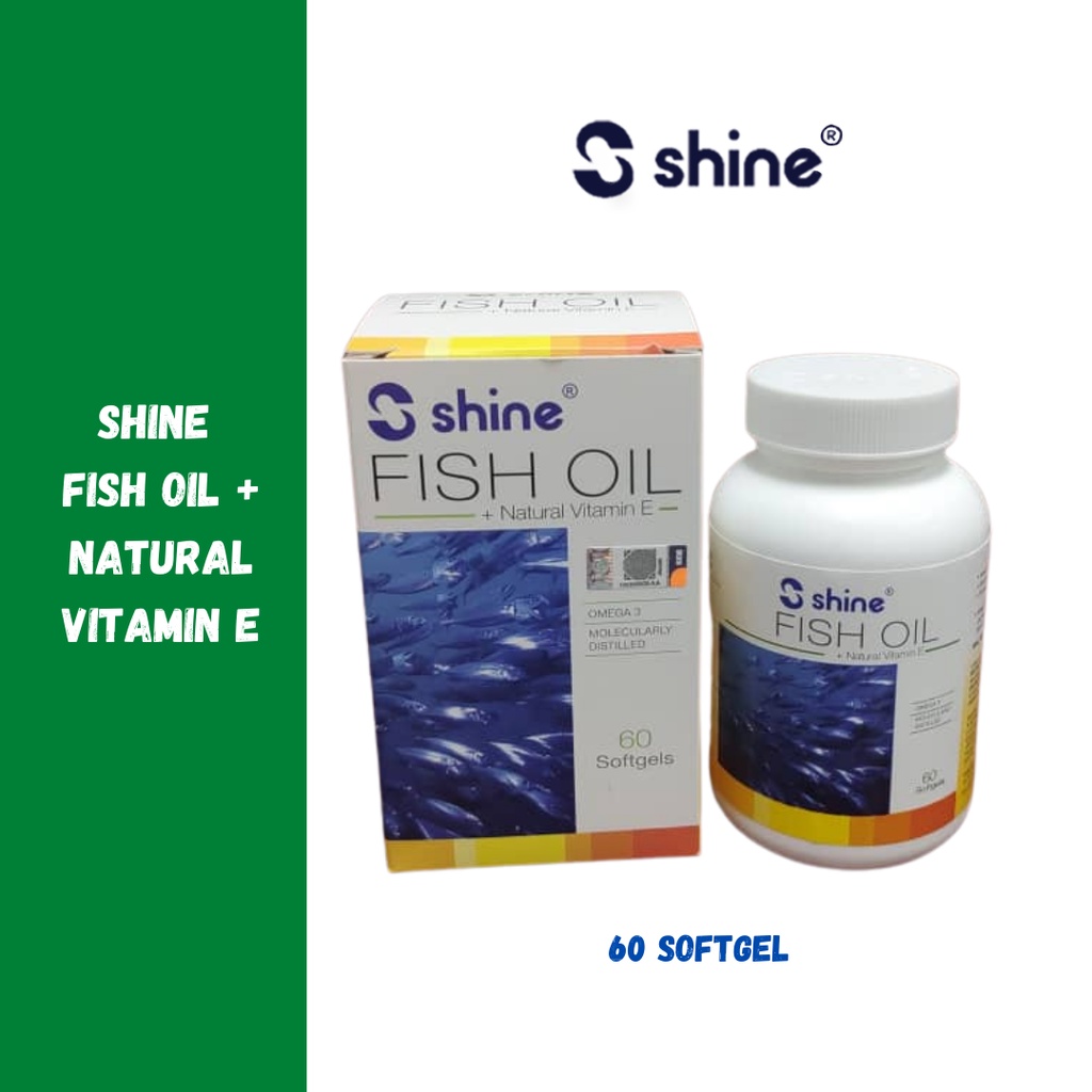 (EXP 03/23) SHINE FISH OIL + NATURAL VITAMIN E Softgel (60s) Shopee