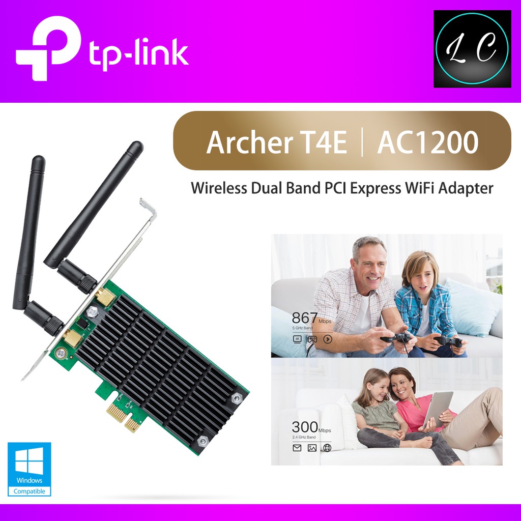 TP-Link Archer T4E AC1200 Wireless Dual Band 2.4Ghz+5Ghz PCI Express PCI-E WiFi Adapter Card
