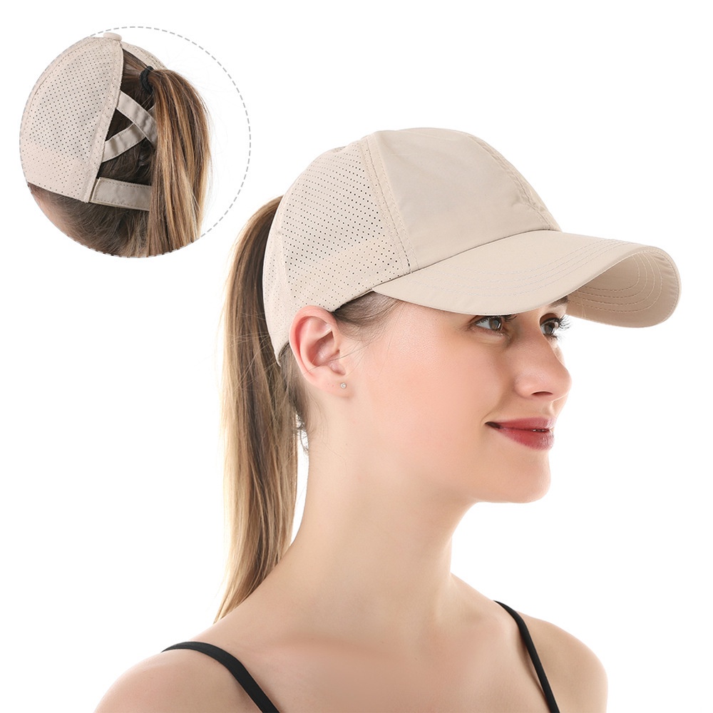 Premium Have Womens Criss Cross Ponytail Baseball Cap Adjustable High Messy Bun Ponycap Quick Drying Mesh Hat Breatha...