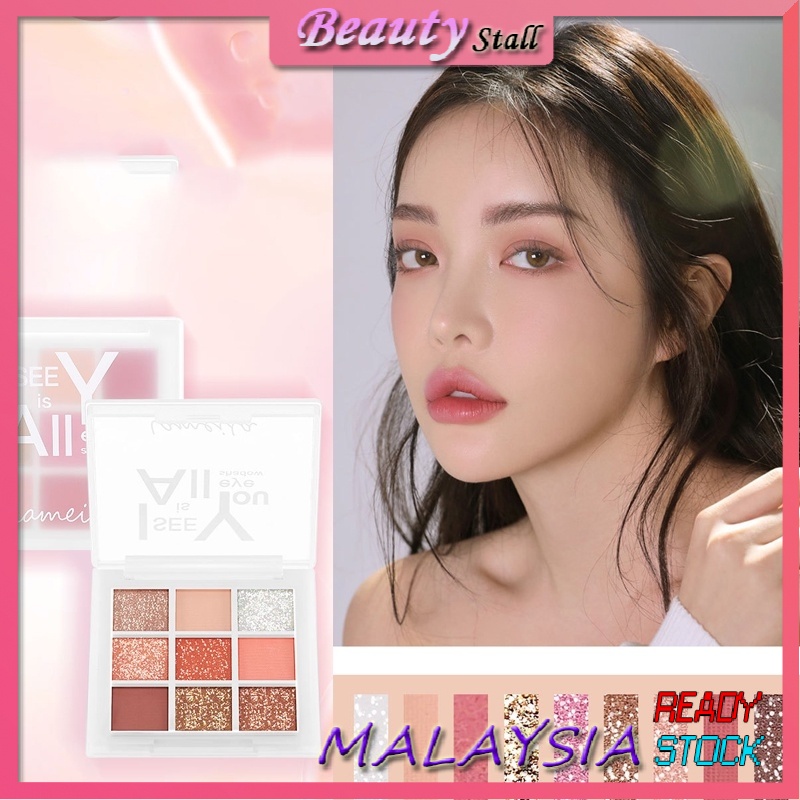 BeautyStall CO098 9 Colour Eyeshadow Matte Palette Longlasting Malaysia Ready Stock Eye Make Up