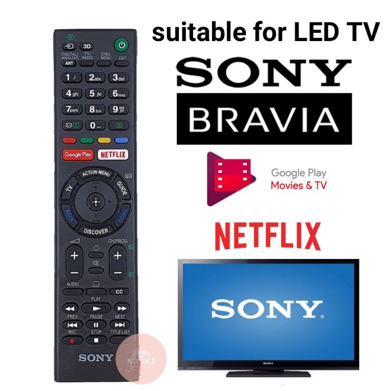 Sony Bravia Smart Flat Panel Led TV REPLACEMENT Remote control With