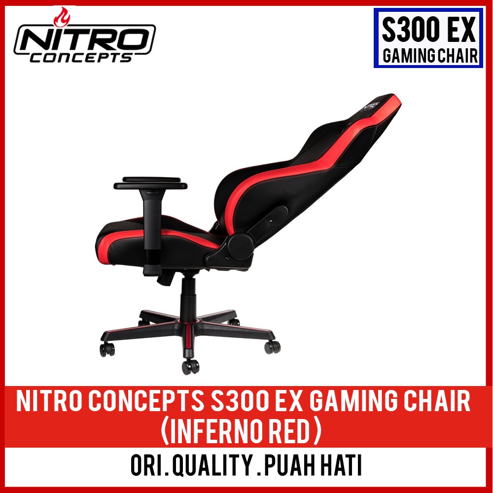 Nitro Concepts S300 Ex Gaming Chair Stealth Black Inferno Red Radiant White Shopee Malaysia