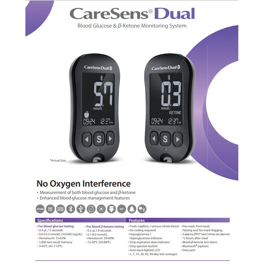 【READY STOCK】CARESENS DUAL BLOOD SUGAR MONITOR set | Premium GLUCOMETER set | Self Blood Glucose Monitoring |