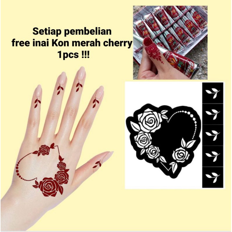 Stiker Inai Untuk Sebelah Tangan (Pembelian 3set free Inai Kon ...