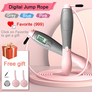 🎁【Free Gifts】 Digital Skipping Rope Fitness Jump Rope Weight-bearing Skipping Ropes tali skipping Home Excercise Tool