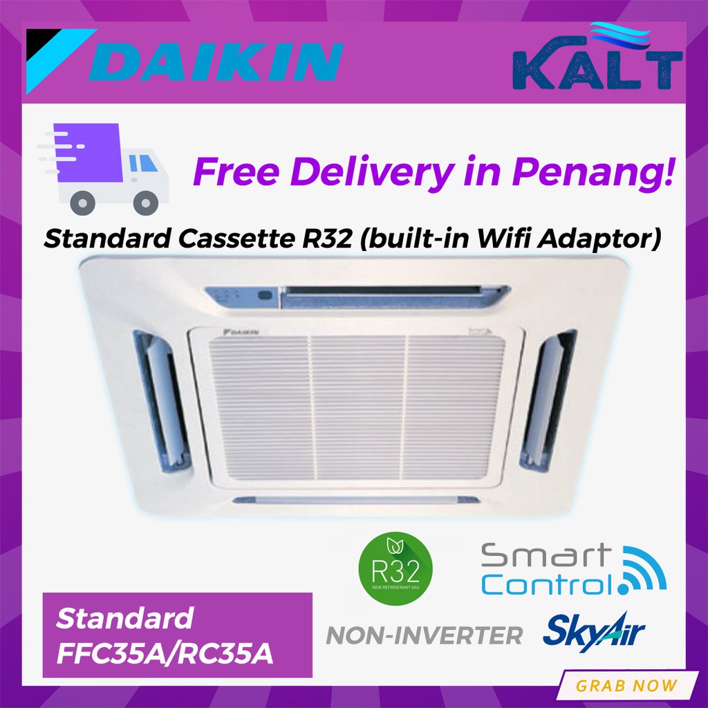 Daikin Ceiling Cassette R32 Non Inverter With Built In Wifi Controller Ffc35arc35a Shopee 5394