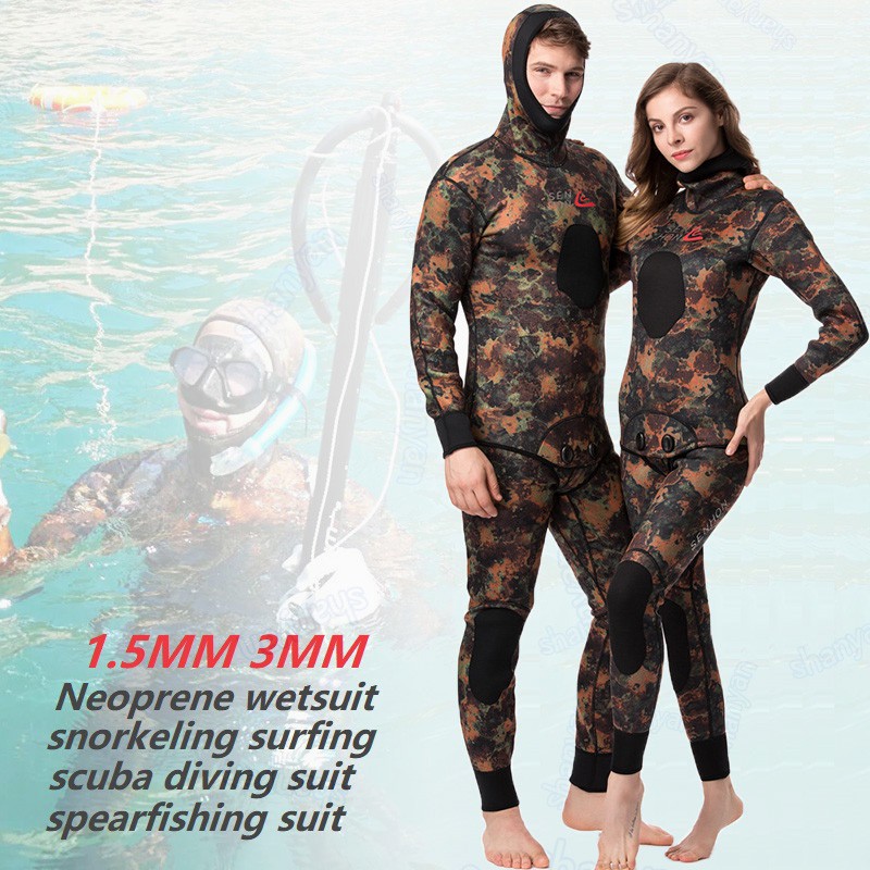 Camouflage Surf Freedive Men Women Swimwear Wetsuit Diving Skin Suit 