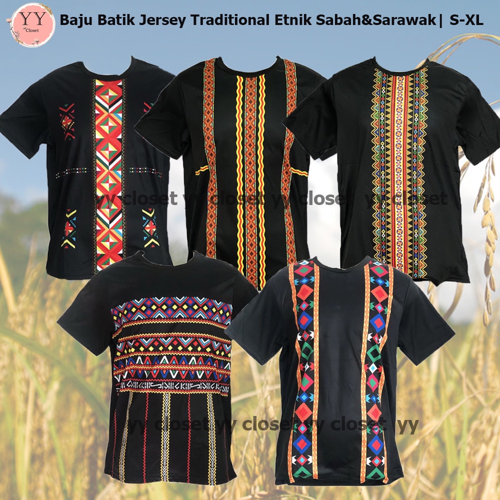 Ready Stock!! Baju Batik Jersey Traditional Etnik Sabah Sarawak Lelaki ...