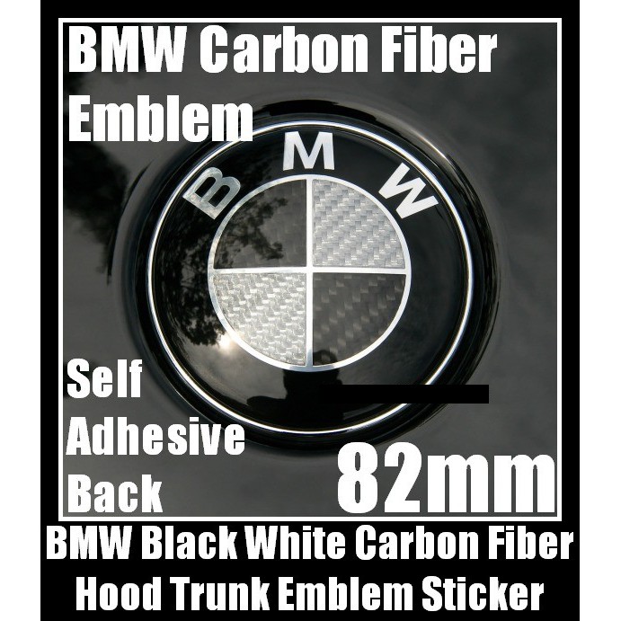 82mm Carbon Style BMW Badge Emblem Logo E30 E36 E38 E39 