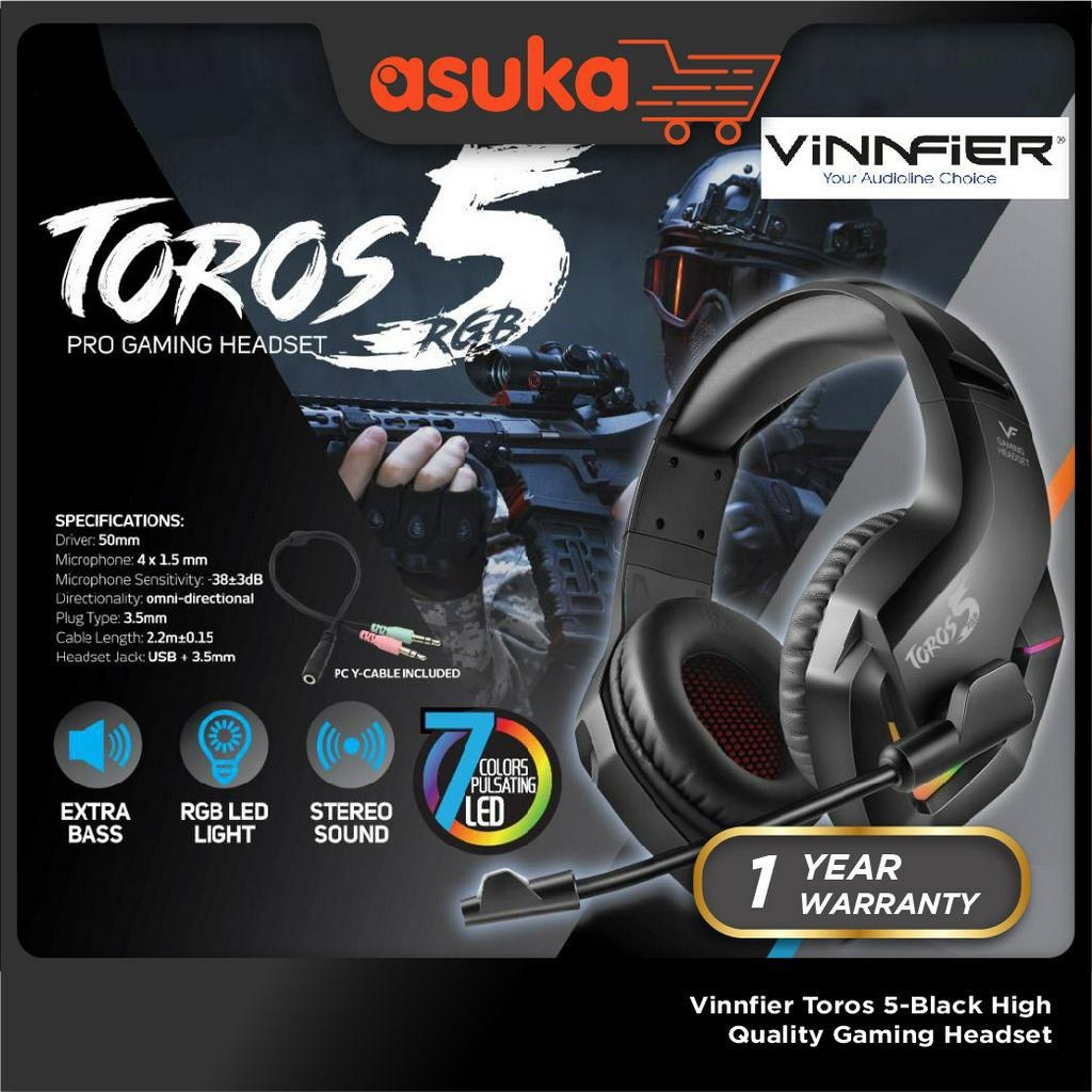 Vinnfier Toros 5-Black High Quality Gaming Headset