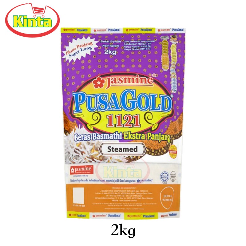 Jasmine Pusa Gold 1121 Steamed Basmathi Import Rice 2kg Shopee Malaysia