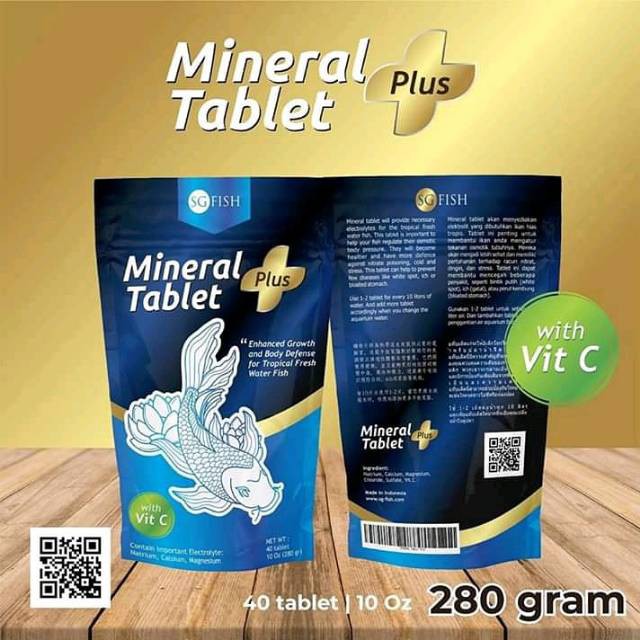 Retail mineral Tablets plus Vitamin Vit C Salt Fish aquarium Pond Salt