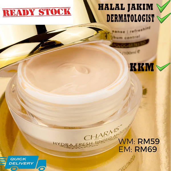 *Certified HALAL JAKIM & KKM* CHARMS Hydra Fresh Tinted Moisturiser Sunscreen Original READY STOCK