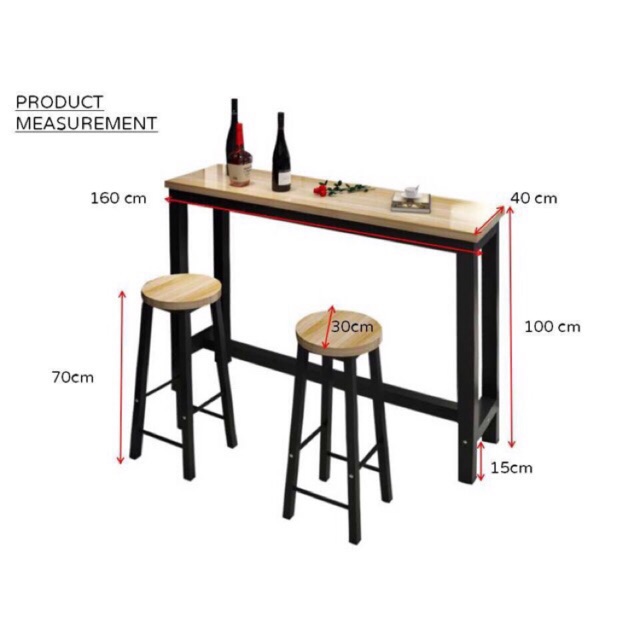 Bar Table And Stool Chair Shopee Malaysia