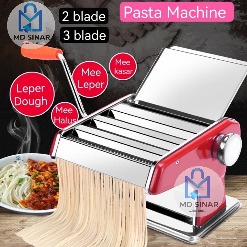 MD SINAR Stainless Steel Pasta Making Machine dough Manual Noodle Maker Spaghetti Noodle machine mesin mee karipuff