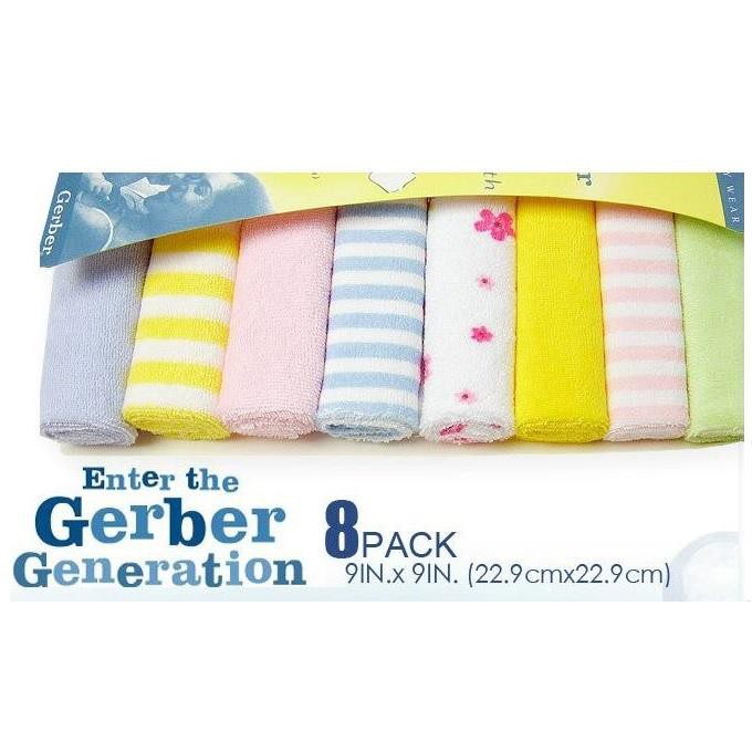 Gerber Baby Washcloths 8pcs Pack (Assorted Colours) Shopee Malaysia
