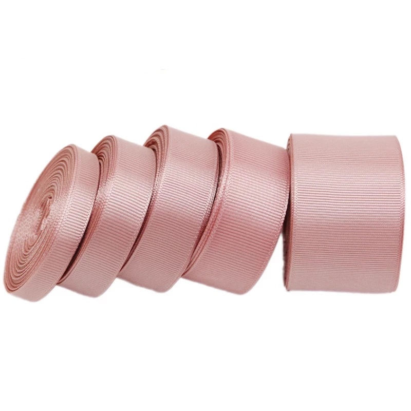 10meters/lot 12/15/20/25/38mm Width Pink Meat Grosgrain Ribbon For Gift Wrapping Christmas Lace Ribbons