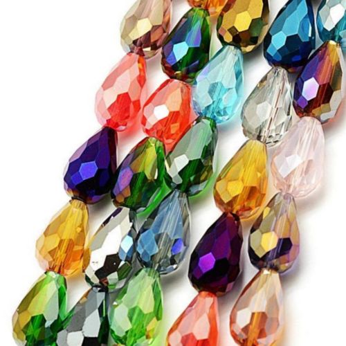 100pcs 3*5mm Multi-Color Crystal Tear Drop Glass Beads Charms Earring ewelry Necklace Needlework Bow Knot Accessories