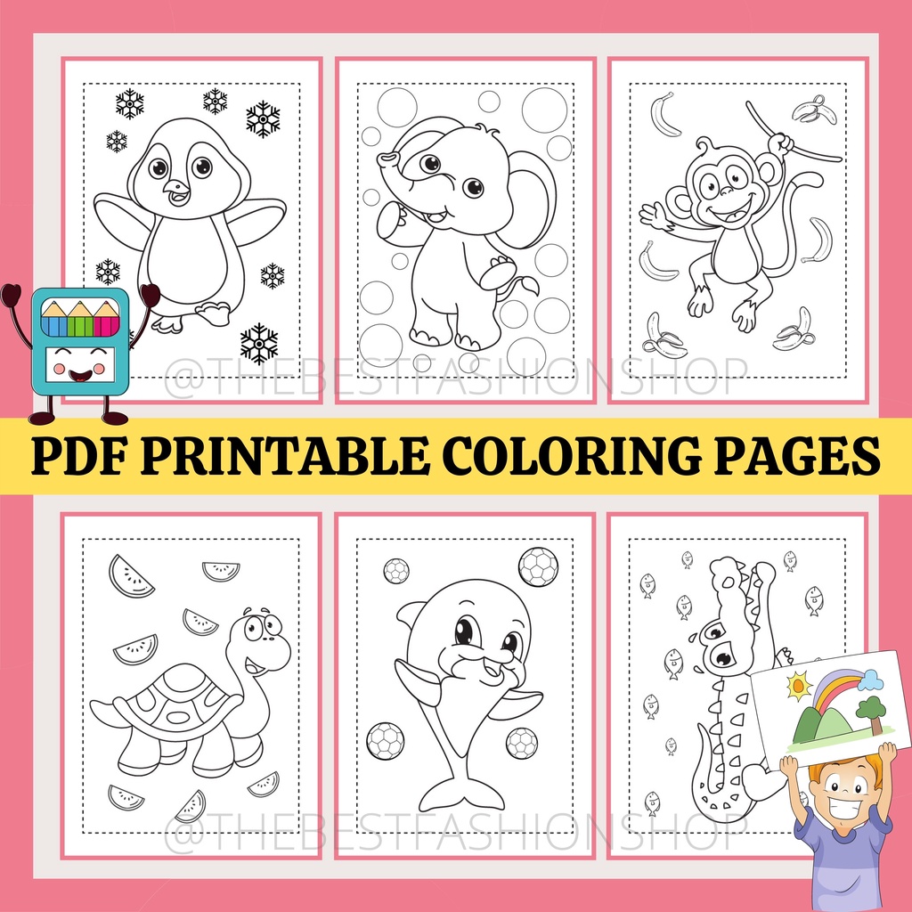 [Softcopy] 17 Animals Coloring Book for Kids PDF Softcopy Printable ...