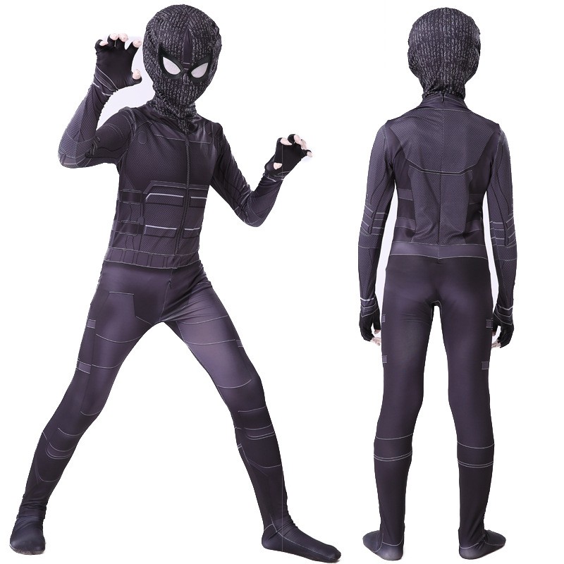 Spider Man Far From Home Noir Stealth Suit Bodysuit Jumpsuit Zentai Halloween Cosplay Costume Spiderman Super Heroes Men Shopee Malaysia