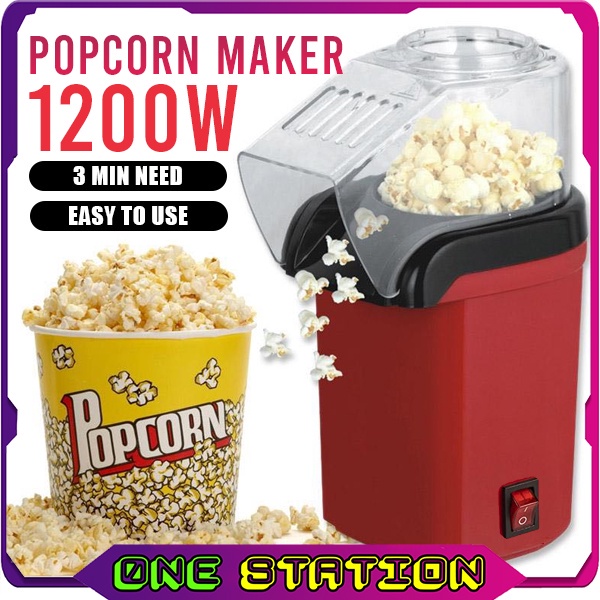 ONESTATION SK-299 Electric Popcorn Maker Automatic Machine Mesin Buat DIY 1200W Popcorn Maker Air Blowing Popper 爆米花机