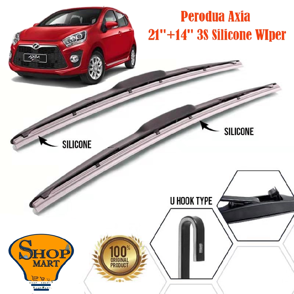 Perodua Axia Wiper 3 Sections Mugen Wiper Soft Silicone Wiper Hybrid