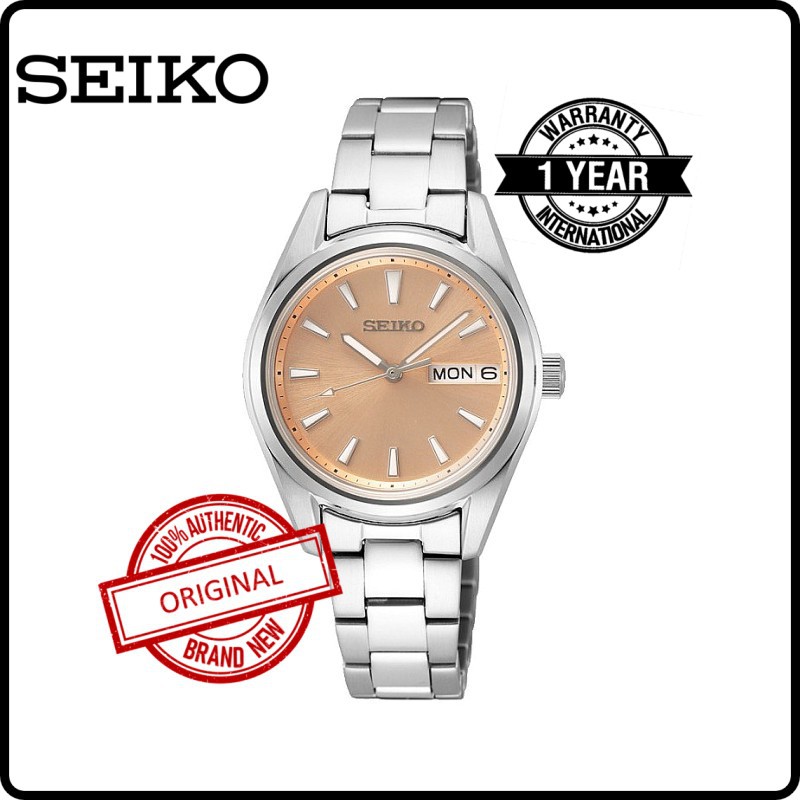 SUR351P1 SEIKO Ladies Original Brand New Quartz Analogue Pink Dial Sapphire  Glass Stainless Steel Strap Day Date Watch | Shopee Malaysia