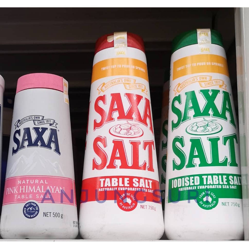 Table Saxa Salt Pink / Iodised / Natural Garam Iodine From Australia