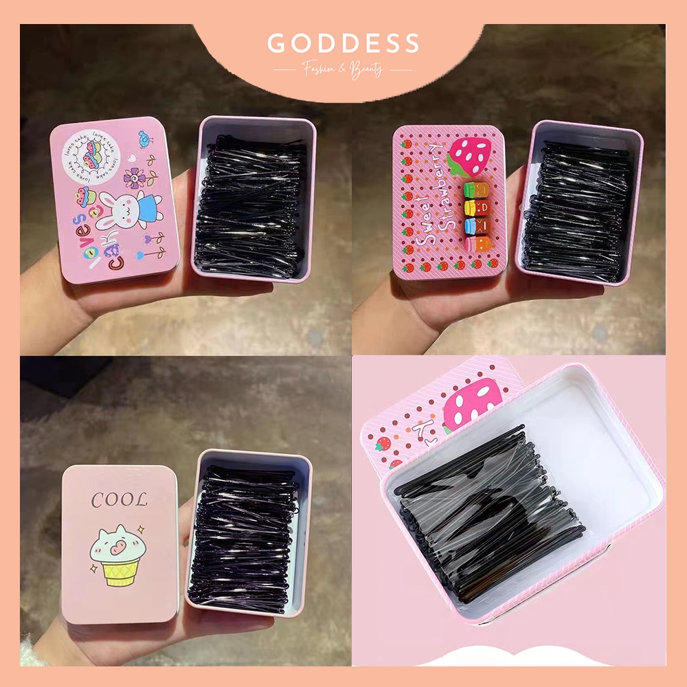 【Goddess】Black colour hair clip Black colour single hair pin Metal