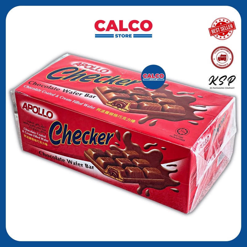 [CALCO] Apollo Checker A1777 Chocolate Coated & Cream Filled Wafer Bar
