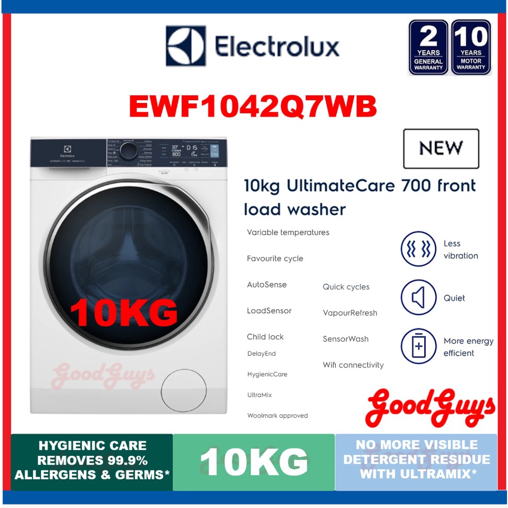 Electrolux EWF1042Q7WB 10kg UltimateCare 700 front load washing machine ...