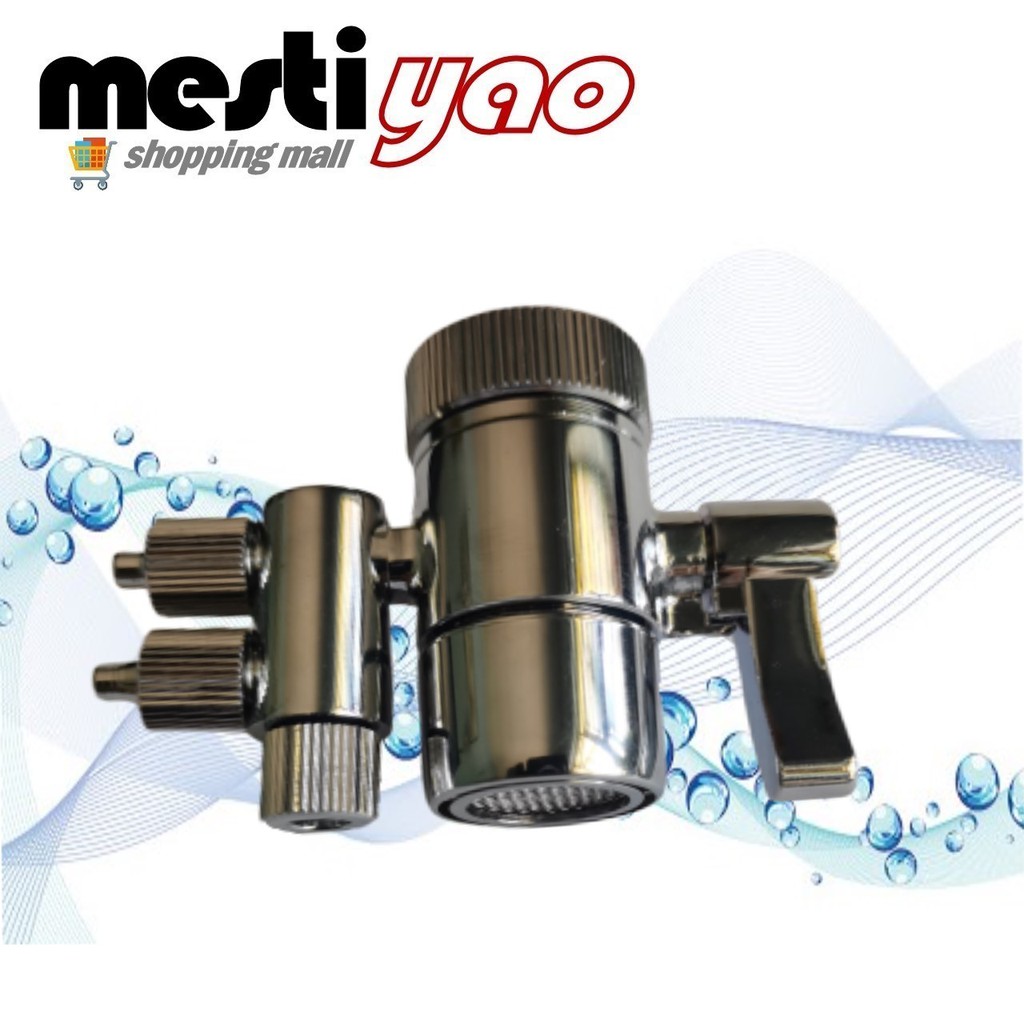 2 Way Water Filter Faucet Diverter Valve Splitter Head ¼” for 2 Way