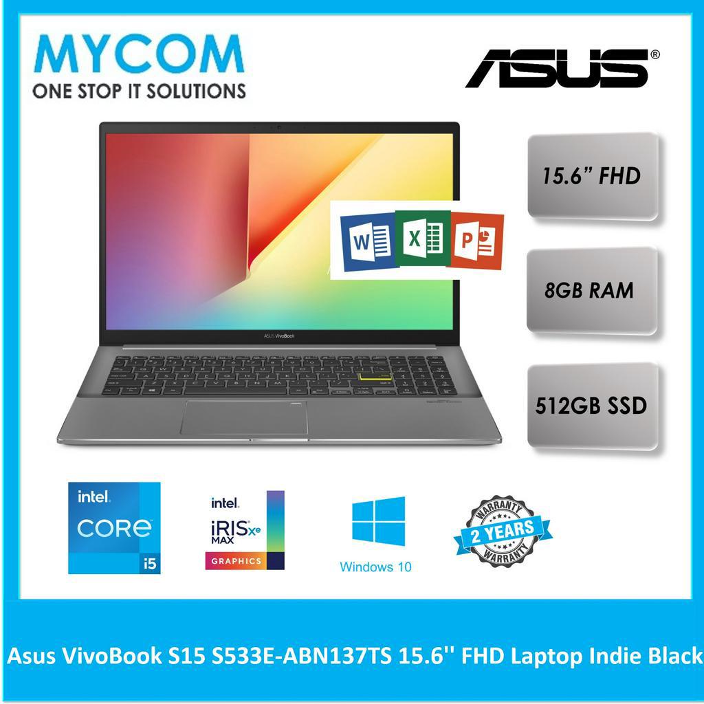 Asus Vivobook S15 S533e Abn137ts 156 Fhd Laptop Indie Black I5